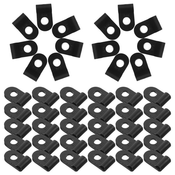 NIAIZEK 100Pcs Cable Clamps for Wire Management Black PVC Clips for TV Audio Video Cables