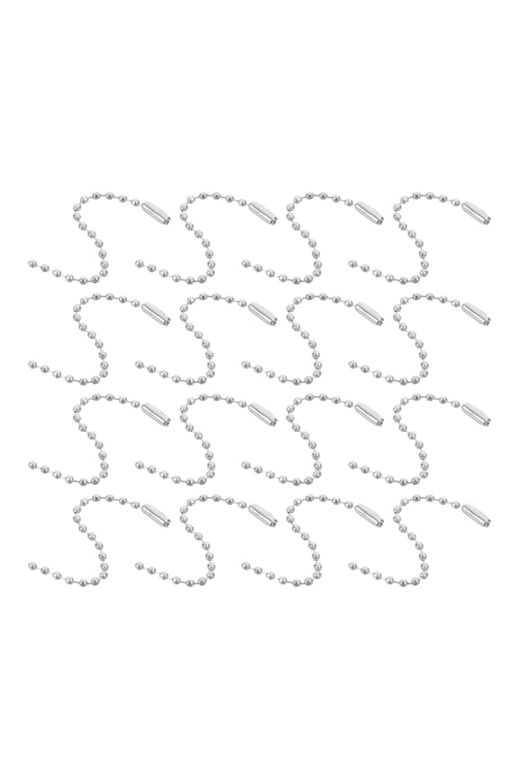 100pcs Beaded Ball Chain Keychain Chain Silver Metal Electroplating DIY Accessory Crafting Beginners
