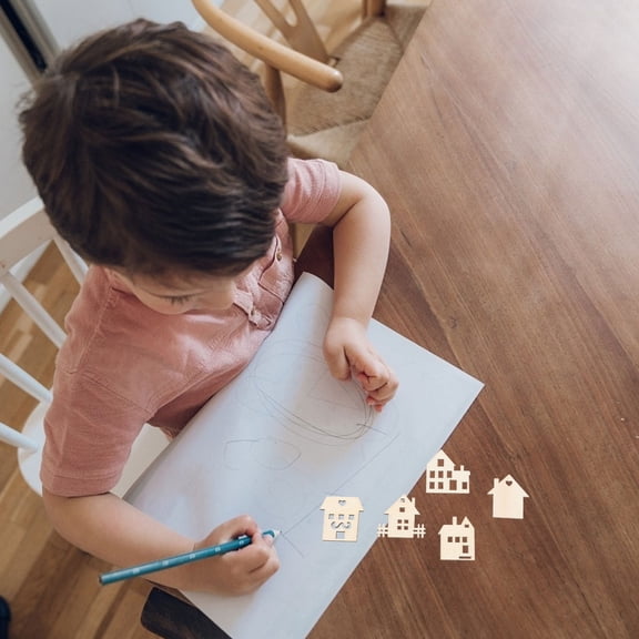 NIAIZEK 100Pcs Rustic Wood Slices Small Unfinished Wood Embellishments for Drawing Board