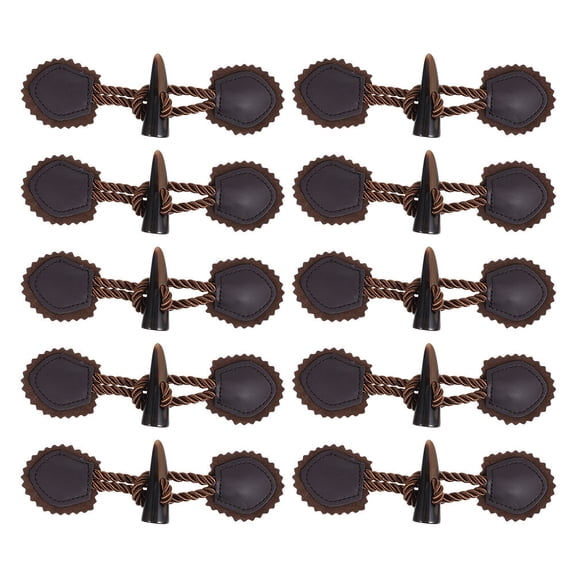 NIAIZEK 10 Pairs Vintage Resin Horn Toggle Buttons, Toggle Closure Fasteners for Coat Jacket Sewing and Craft Accessories