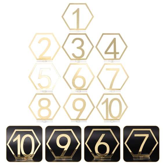 NIAIZEK 10Pcs Professional Design Rustic Wedding Table Numbers with Resin Holders for Event Organizers
