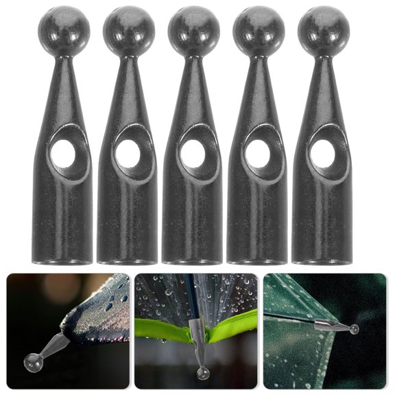 NIAIZEK Black Metal Umbrella Accessories Stylish Secure Connection 10Pcs