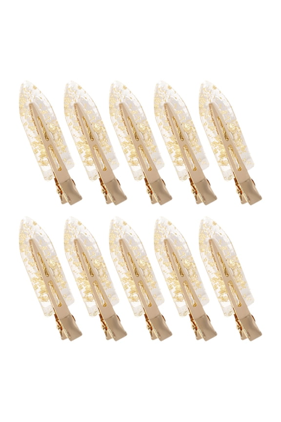 10Pcs No Crease Hair Clips for Styling Sectioning with Glitter Golden Finish