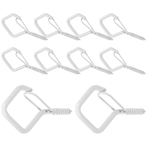 NIAIZEK 10Pcs Heavy Duty White Screw Hooks for Lifting and Fastening Ropes Indoors Outdoors