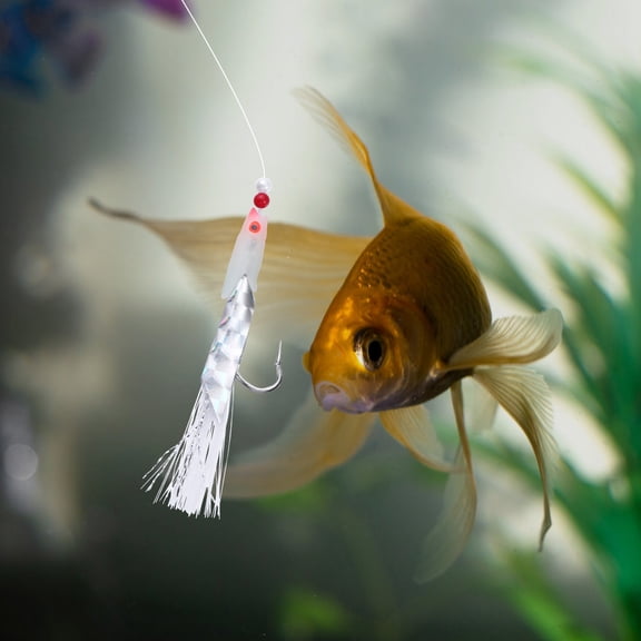 NIAIZEK 10Pcs Fishing Hooks Simulated Fish Skin Lure Bait Tackle Accessory for Various Predatory Fish