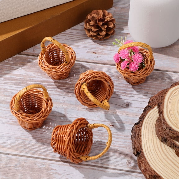 NIAIZEK 10-Pack Mini Decorative Wicker Baskets for Coffee Storage, Home Organization, and Photo Shoot Props