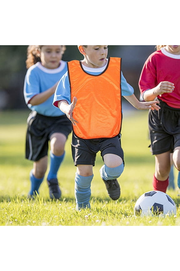 10Pcs Portable Soccer Training Costumes Assorted Color Reusable Washable Pinnies