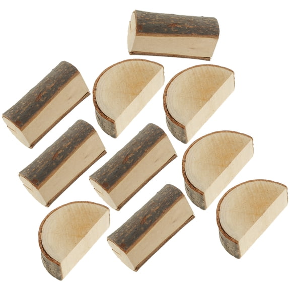 NIAIZEK 10Pcs Wooden Note Holder Brown Solid Wood Table Card Stand for Office Home Decor