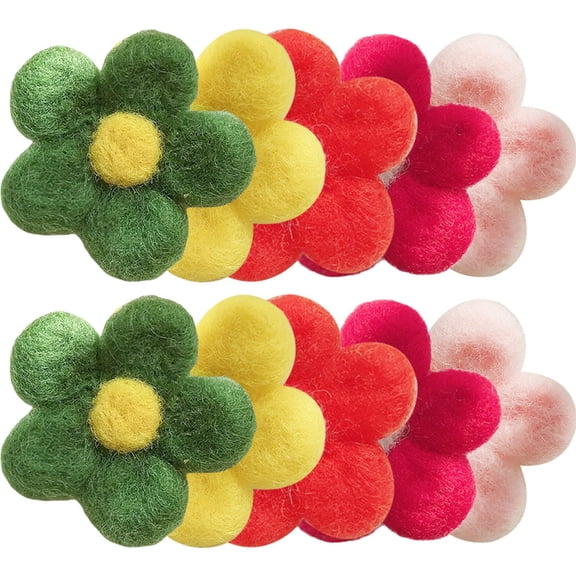 NIAIZEK Wool Felt Flower Decorations for Brooches, Headbands, Clothing and Craft Projects - Set