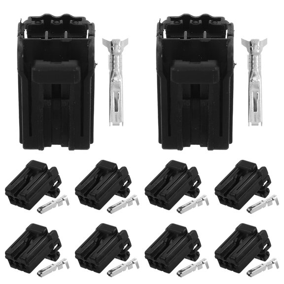 NIAIZEK 10pcs 2 Car Electrical Connector Plug Kit Black Plastic Housing