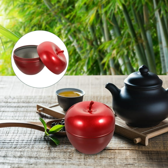 NIAIZEK Shaped Storage Canister, Red Tinplate, Multi-Function Tea and Candy Jar for Home Decor