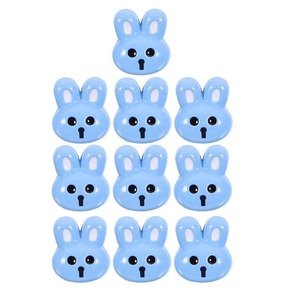NIAIZEK Fancy Buttons 10Pcs 3D Bunny Shaped Resin Rabbit Embellishments Sky-Blue Diy Shirt Crafting