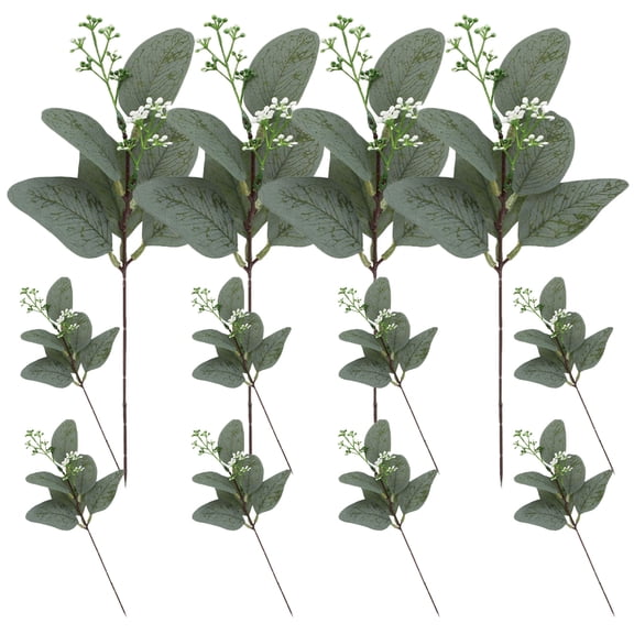 NIAIZEK 12-Pack Artificial Eucalyptus Stems with Green Leaves for Wedding Decor, Home Decoration, and Floral Arrangements