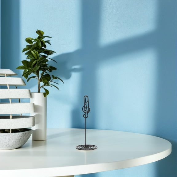 NIAIZEK 12Pcs Black Musical Note Table Card Holder Stands Unique Desk Memo Clip Holders