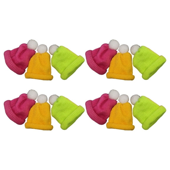 NIAIZEK 12Pcs Mini Knit Hat Decorative Craft Hats Assorted Color for Holiday Decorations