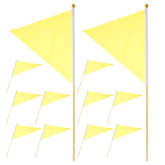 NIAIZEK 12 Pack Yellow Yard Marking Flags, Weather Resistant Outdoor Lawn Survey Markers for Garden Utility Layout, Landscaping