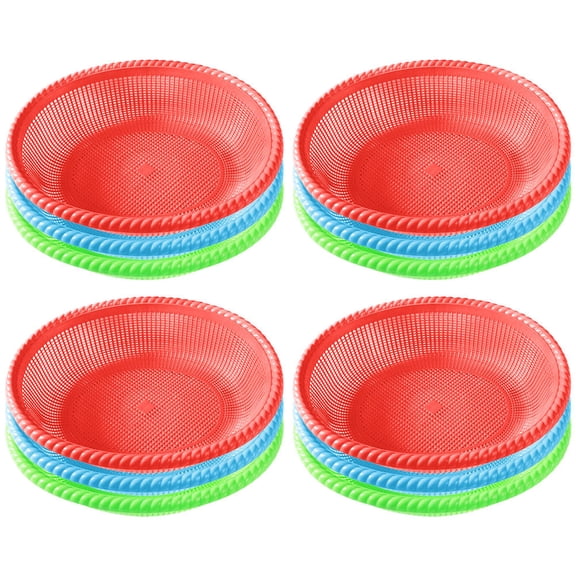 NIAIZEK 12Pcs Lightweight Plastic Bread and Fruit Basket for Garden Parties and Food Serving