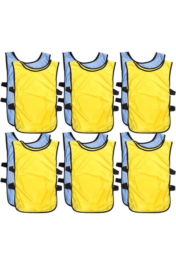 12Pcs Reusable Soccer Pinnies Lightweight Basketball Training Vests with Open Sides for Ventilation