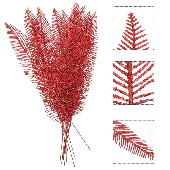NIAIZEK 12 Pieces Red Artificial Christmas Leaves Decorations for Tree, Wreath, Holiday Party Supplies and Seasonal Decor