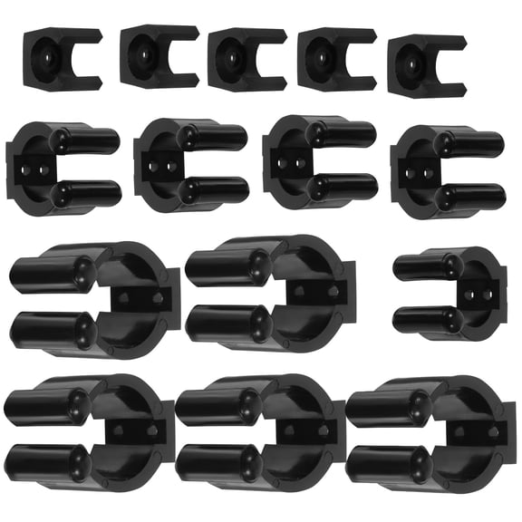 NIAIZEK 15Pcs Pool Cue Clamps Rod Clips Black PP Item Holding For Snooker Cues