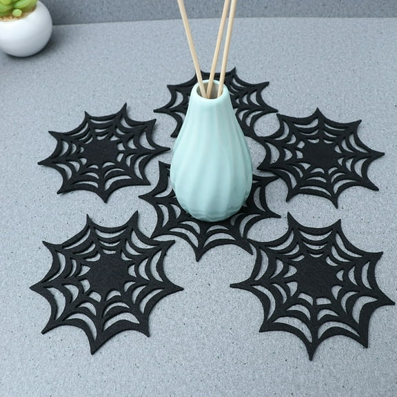NIAIZEK 15Pcs Felt Spiderweb Coasters Decoration For Household Parties