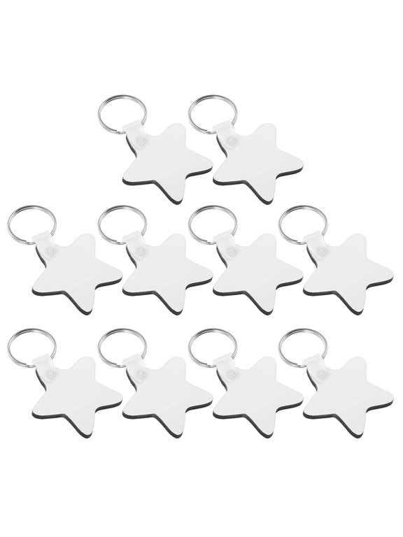 15 Count Sublimation Blank Star Keychains, Plated Double-Sided Heat Transfer Key Blanks for Crafts
