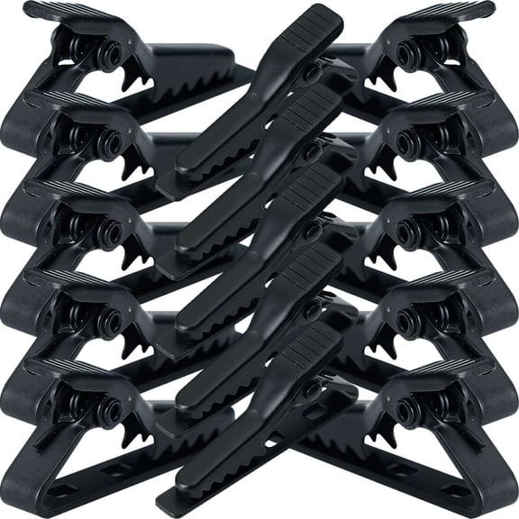 NIAIZEK 15Pcs Premium Iron Microphone Holder Clips Adjustable Black Mic Stand Accessory