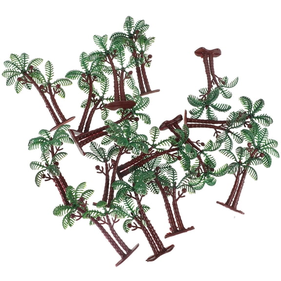 NIAIZEK 15pcs Simulation Mini Tree Micro Landscape Coconuts Tree Plastic Multi