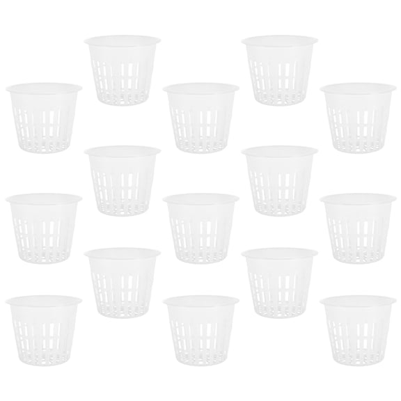 NIAIZEK 15Pcs Hydroponics Cup White Net Pots for Plants Aeration and Drainage Support