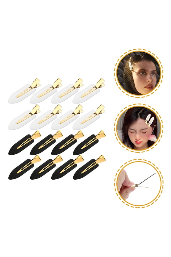 16Pcs Creaseless Hair Barrettes Assorted Color No Bend Side Hairpin