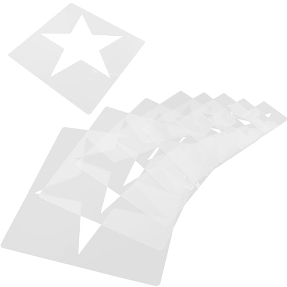 NIAIZEK 16-Piece Star Stencil Set for Drawing and Painting, White Reusable Craft Templates for Art Projects