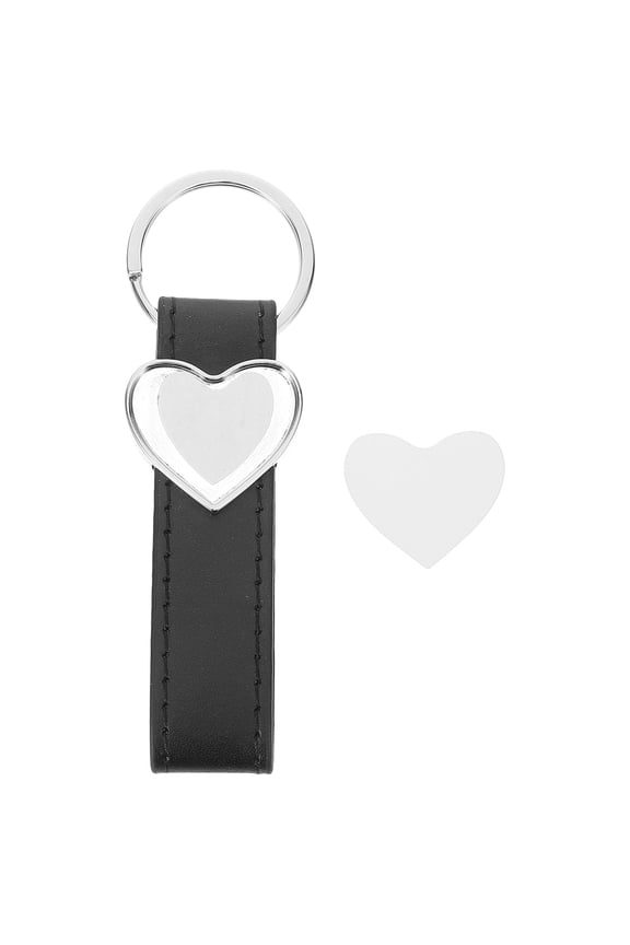 Black PU Blank Keychains for Sublimation Crafts, Handicraft Accessories and Decorative Key