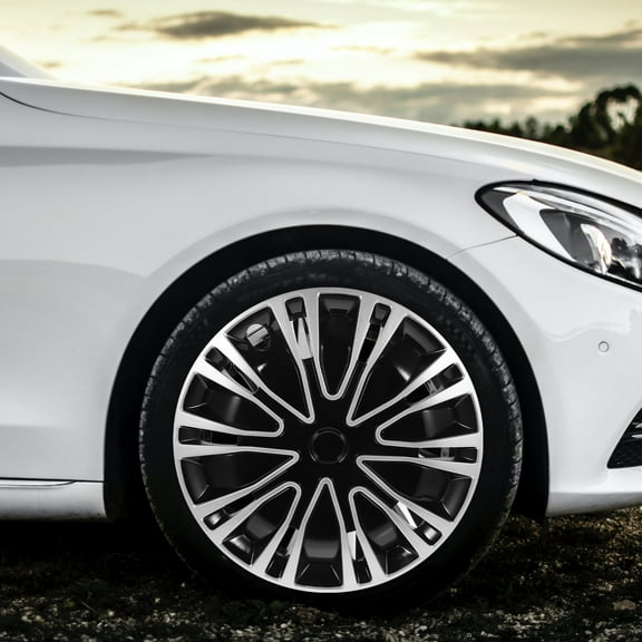 NIAIZEK 1Pc Black Vehicle Hub Cap Practical Decorative Wheel Hub Cover Easy Installation