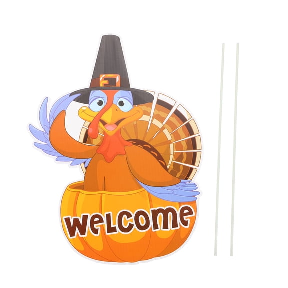 NIAIZEK 1Pc Festival Yard Stakes Sign Vivid Pattern Tsgiving Lawn Decor Outdoor Use