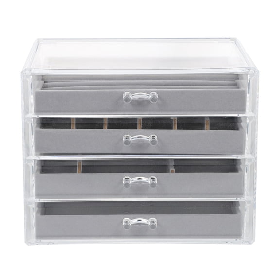 NIAIZEK 1 Piece Multi-Layer Transparent Cosmetic Storage Box, Clear Makeup Organizer Case for Vanity Desktop, Sturdy Holder
