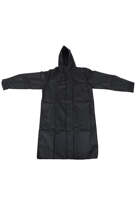 1Pc Anti Droplet Black Eva Rain Poncho with Hood for Outdoor Hiking Use