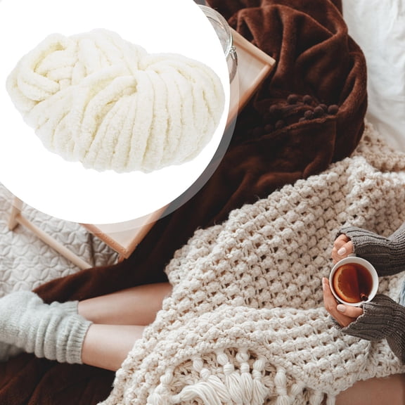 NIAIZEK Soft White Acrylic Wool Yarn 1 Pc Anti-Pilling for Hand Knitting, Crochet, and Craft Projects
