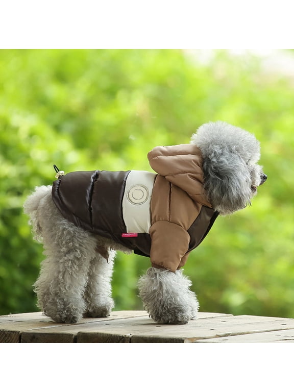 1Pc Dog Warm Vest Cotton Coffee Color Comfortable Outdoor Winter Pet Clothes