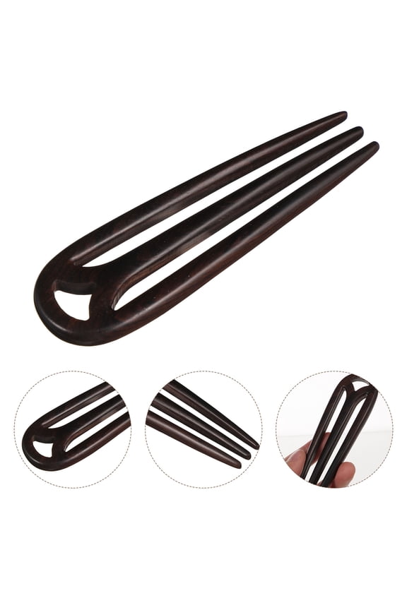 Chinese Style Ebony Wood Hair Stick Black for Women, Elegant Hair Accessory, 1 Piece