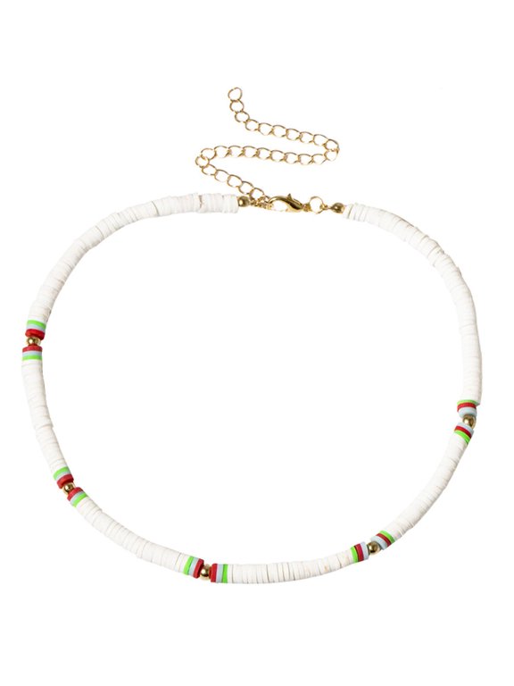 Stylish Woman's Choker White Soft Clay All-Match Neck Pendant 1Pc