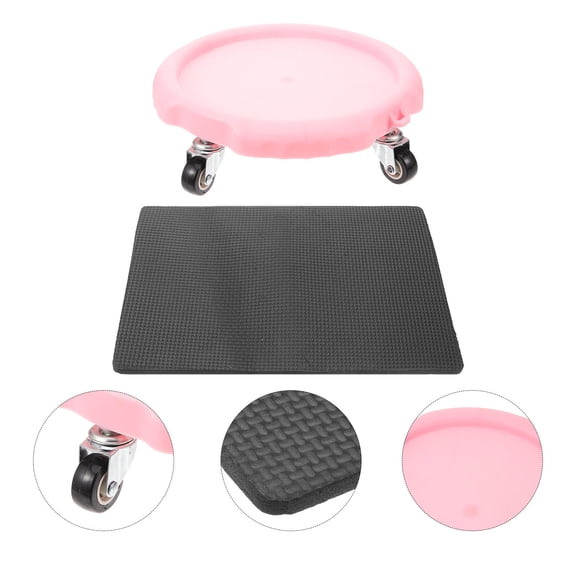 NIAIZEK 1Set Workout Sliders Disc Plastic and PU Material Fitness Sliding Plate Pink