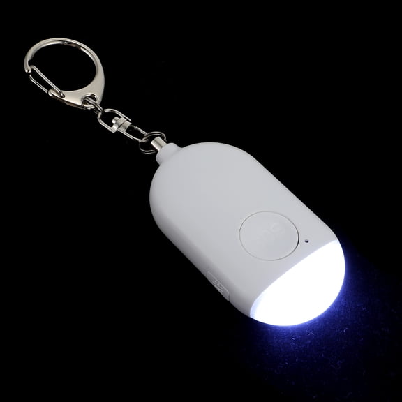 NIAIZEK 1Set Portable White Personal Alarm with Flashlight Keychain for Outdoor Use