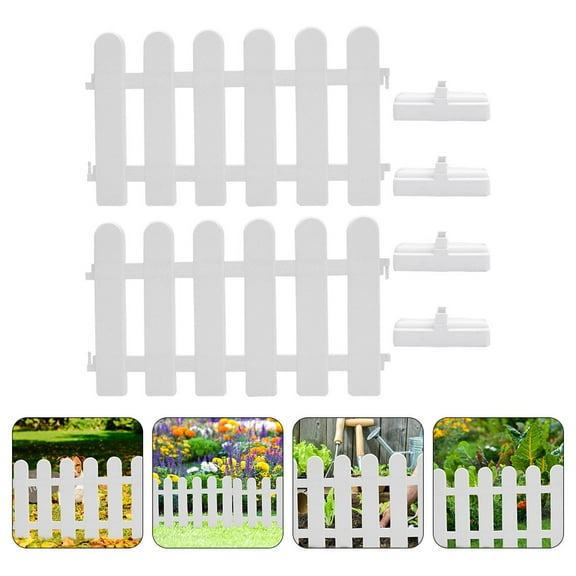 NIAIZEK 1Set Easy Connect White PVC Garden Fence for Yard Decoration and Plant Borders