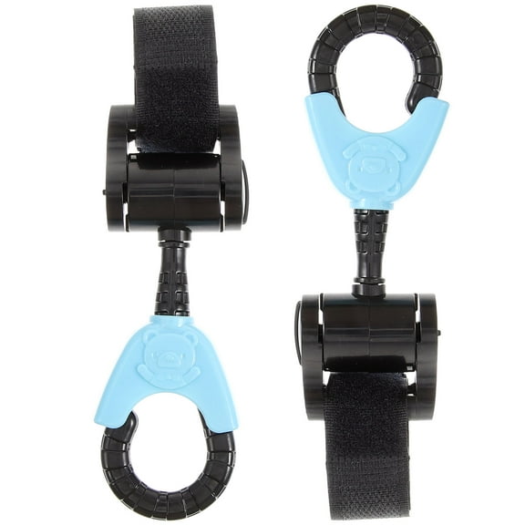 NIAIZEK 2 Pcs Stroller Hooks for Shopping Blue Rotating Design for Parents