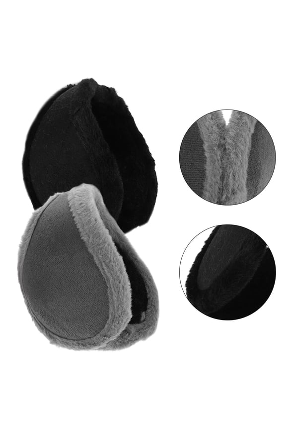 2-Pack Mens Winter Ear Muffs Plush Soft Stretchy Behind-The- Warm Ear Covers