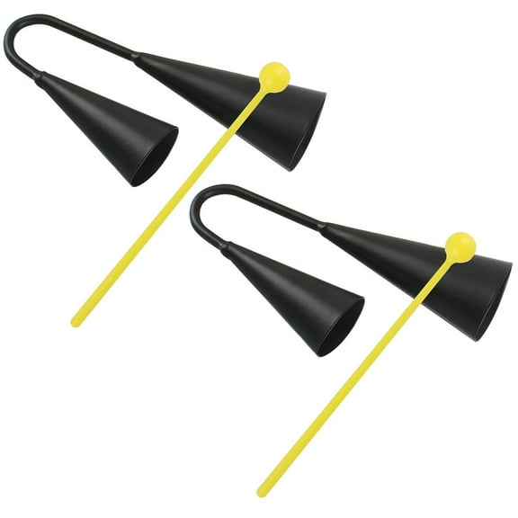 NIAIZEK 2Sets Metal Cowbell Instrument Black for Drum Set Secure Double Ear Design