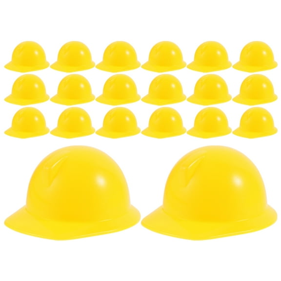 NIAIZEK 20 Pcs Mini Hard Hat Safety ABS Yellow Protective Gear for Construction Work
