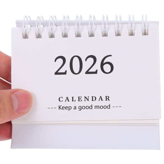 NIAIZEK 2026 Small White Desktop Calendar Compact Design for Office and Home Scheduling Planner