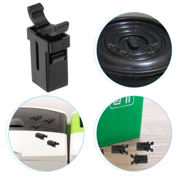 NIAIZEK 20Pcs Black Self Locking Waste Bin Buckle with Press Type Spring for Trash Can Lid Replacement