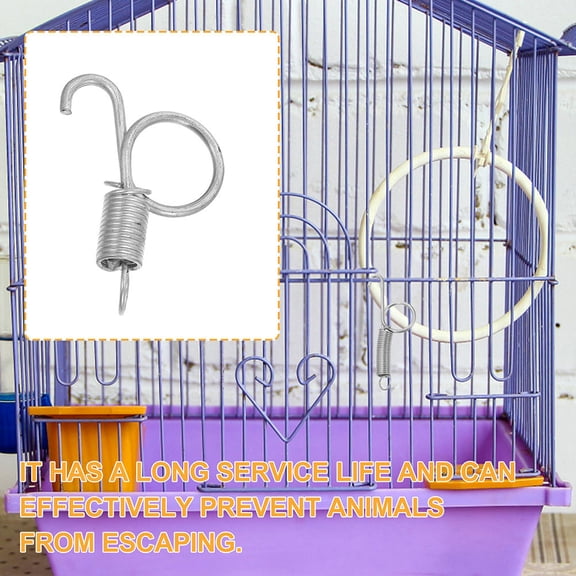 NIAIZEK 20pcs Spring Hook for Cage Pet Cage Hook High-grade Steel